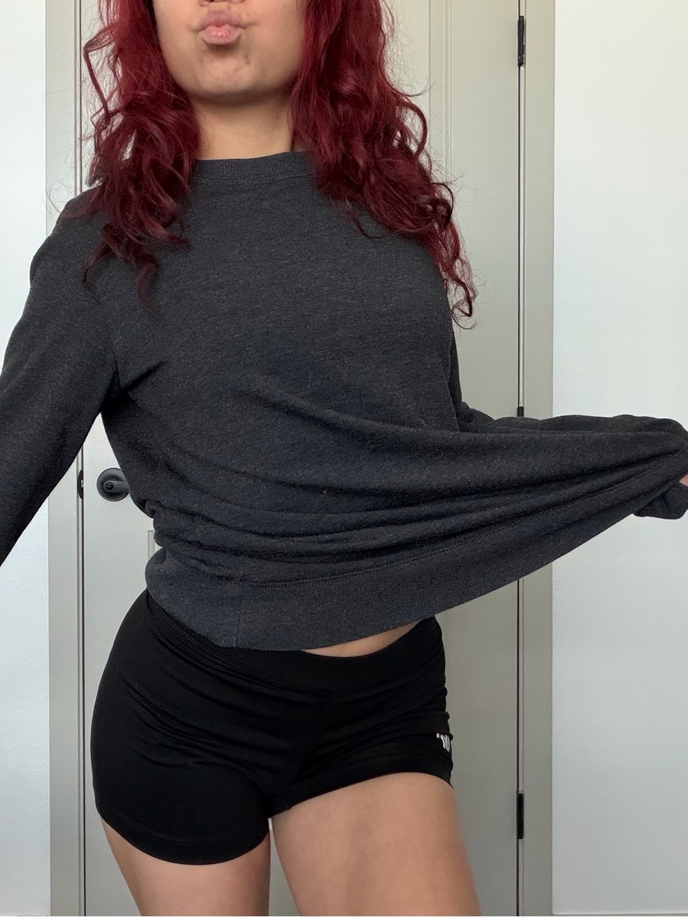 stars above Charcoal Gray Crewneck Sweatshirt
